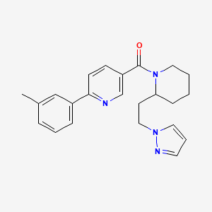 2-(3-methylphenyl)-5-({2-[2-(1H-pyrazol-1-yl)ethyl]piperidin-1-yl}carbonyl)pyridine