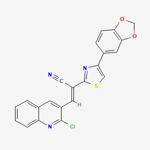 molecular formula C22H12ClN3O2S B5404670 2-[4-(1,3-benzodioxol-5-yl)-1,3-thiazol-2-yl]-3-(2-chloro-3-quinolinyl)acrylonitrile 