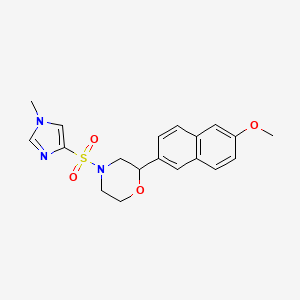 molecular formula C19H21N3O4S B5404676 2-(6-methoxy-2-naphthyl)-4-[(1-methyl-1H-imidazol-4-yl)sulfonyl]morpholine 
