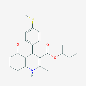 molecular formula C22H27NO3S B5404684 sec-butyl 2-methyl-4-[4-(methylthio)phenyl]-5-oxo-1,4,5,6,7,8-hexahydro-3-quinolinecarboxylate 