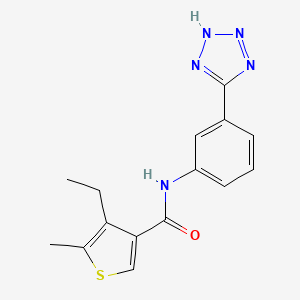 molecular formula C15H15N5OS B5404690 4-ethyl-5-methyl-N-[3-(1H-tetrazol-5-yl)phenyl]-3-thiophenecarboxamide 