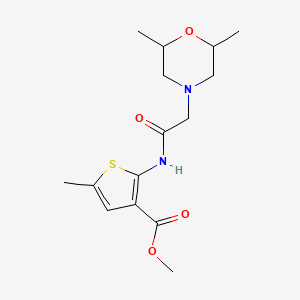 molecular formula C15H22N2O4S B5404697 methyl 2-{[(2,6-dimethyl-4-morpholinyl)acetyl]amino}-5-methyl-3-thiophenecarboxylate 