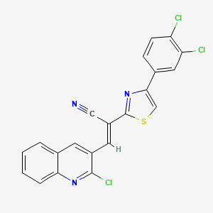 molecular formula C21H10Cl3N3S B5404724 3-(2-chloro-3-quinolinyl)-2-[4-(3,4-dichlorophenyl)-1,3-thiazol-2-yl]acrylonitrile 