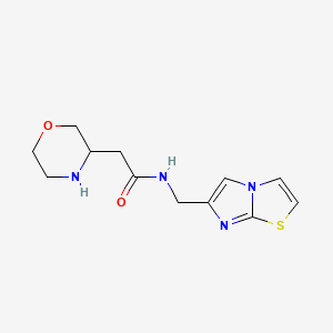 molecular formula C12H16N4O2S B5404726 N-(imidazo[2,1-b][1,3]thiazol-6-ylmethyl)-2-(3-morpholinyl)acetamide 
