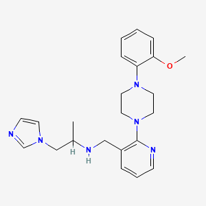 molecular formula C23H30N6O B5404746 1-(1H-imidazol-1-yl)-N-({2-[4-(2-methoxyphenyl)piperazin-1-yl]pyridin-3-yl}methyl)propan-2-amine 