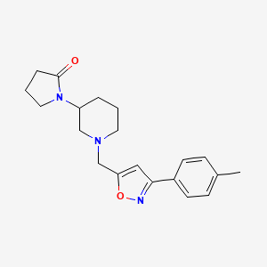 molecular formula C20H25N3O2 B5404760 1-(1-{[3-(4-methylphenyl)isoxazol-5-yl]methyl}piperidin-3-yl)pyrrolidin-2-one 