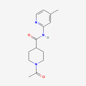 molecular formula C14H19N3O2 B5404781 1-acetyl-N-(4-methyl-2-pyridinyl)-4-piperidinecarboxamide 
