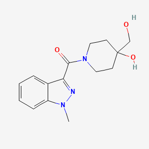 molecular formula C15H19N3O3 B5404787 4-(hydroxymethyl)-1-[(1-methyl-1H-indazol-3-yl)carbonyl]piperidin-4-ol 