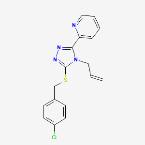 molecular formula C17H15ClN4S B5404796 2-{4-allyl-5-[(4-chlorobenzyl)thio]-4H-1,2,4-triazol-3-yl}pyridine 