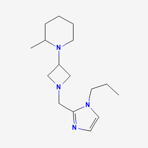 molecular formula C16H28N4 B5404821 2-methyl-1-{1-[(1-propyl-1H-imidazol-2-yl)methyl]azetidin-3-yl}piperidine 