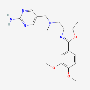 molecular formula C19H23N5O3 B5404834 5-{[{[2-(3,4-dimethoxyphenyl)-5-methyl-1,3-oxazol-4-yl]methyl}(methyl)amino]methyl}pyrimidin-2-amine 