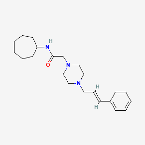 molecular formula C22H33N3O B5404841 N-cycloheptyl-2-[4-(3-phenyl-2-propen-1-yl)-1-piperazinyl]acetamide 