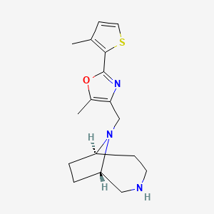 molecular formula C17H23N3OS B5404852 rel-(1S,6R)-9-{[5-methyl-2-(3-methyl-2-thienyl)-1,3-oxazol-4-yl]methyl}-3,9-diazabicyclo[4.2.1]nonane dihydrochloride 