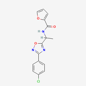 molecular formula C15H12ClN3O3 B5404861 N-{1-[3-(4-chlorophenyl)-1,2,4-oxadiazol-5-yl]ethyl}-2-furamide 