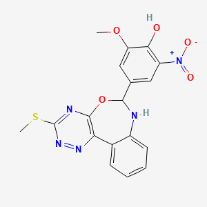 2-methoxy-4-[3-(methylthio)-6,7-dihydro[1,2,4]triazino[5,6-d][3,1]benzoxazepin-6-yl]-6-nitrophenol