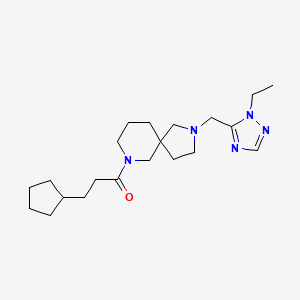 molecular formula C21H35N5O B5404888 7-(3-cyclopentylpropanoyl)-2-[(1-ethyl-1H-1,2,4-triazol-5-yl)methyl]-2,7-diazaspiro[4.5]decane 