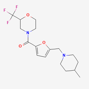 molecular formula C17H23F3N2O3 B5404892 4-{5-[(4-methylpiperidin-1-yl)methyl]-2-furoyl}-2-(trifluoromethyl)morpholine 
