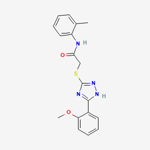 molecular formula C18H18N4O2S B5404896 2-{[5-(2-methoxyphenyl)-4H-1,2,4-triazol-3-yl]thio}-N-(2-methylphenyl)acetamide 