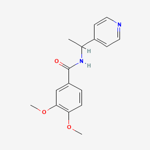 3,4-dimethoxy-N-[1-(4-pyridinyl)ethyl]benzamide