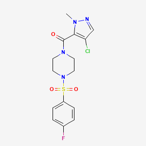 molecular formula C15H16ClFN4O3S B5404906 1-[(4-chloro-1-methyl-1H-pyrazol-5-yl)carbonyl]-4-[(4-fluorophenyl)sulfonyl]piperazine 