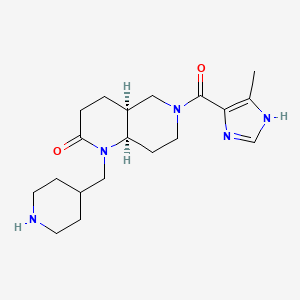 molecular formula C19H29N5O2 B5404907 rel-(4aS,8aR)-6-[(4-methyl-1H-imidazol-5-yl)carbonyl]-1-(4-piperidinylmethyl)octahydro-1,6-naphthyridin-2(1H)-one dihydrochloride 
