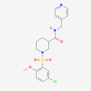 molecular formula C19H22ClN3O4S B5404954 1-[(5-chloro-2-methoxyphenyl)sulfonyl]-N-(4-pyridinylmethyl)-3-piperidinecarboxamide 