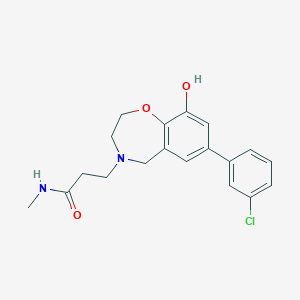 molecular formula C19H21ClN2O3 B5404967 3-[7-(3-chlorophenyl)-9-hydroxy-2,3-dihydro-1,4-benzoxazepin-4(5H)-yl]-N-methylpropanamide 