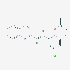 molecular formula C19H13Cl2NO2 B5404971 2,4-dichloro-6-[2-(2-quinolinyl)vinyl]phenyl acetate 