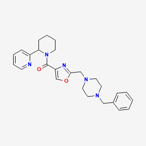 [2-[(4-Benzylpiperazin-1-yl)methyl]-1,3-oxazol-4-yl]-(2-pyridin-2-ylpiperidin-1-yl)methanone