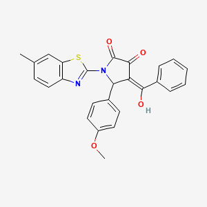 molecular formula C26H20N2O4S B5404995 4-benzoyl-3-hydroxy-5-(4-methoxyphenyl)-1-(6-methyl-1,3-benzothiazol-2-yl)-1,5-dihydro-2H-pyrrol-2-one 