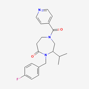 4-(4-fluorobenzyl)-1-isonicotinoyl-3-isopropyl-1,4-diazepan-5-one