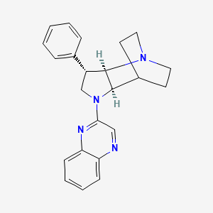 molecular formula C23H24N4 B5405006 (2R*,3S*,6R*)-3-phenyl-5-(2-quinoxalinyl)-1,5-diazatricyclo[5.2.2.0~2,6~]undecane 