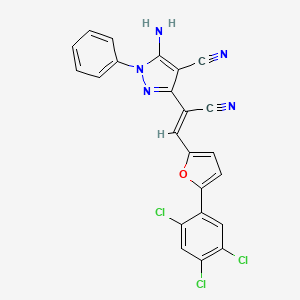 5-amino-3-[(Z)-1-cyano-2-[5-(2,4,5-trichlorophenyl)furan-2-yl]ethenyl]-1-phenylpyrazole-4-carbonitrile