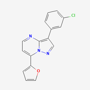 molecular formula C16H10ClN3O B5405057 3-(3-chlorophenyl)-7-(furan-2-yl)pyrazolo[1,5-a]pyrimidine 