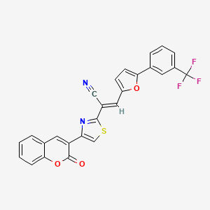 2-[4-(2-oxo-2H-chromen-3-yl)-1,3-thiazol-2-yl]-3-{5-[3-(trifluoromethyl)phenyl]-2-furyl}acrylonitrile