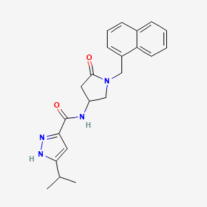 N-[1-(naphthalen-1-ylmethyl)-5-oxopyrrolidin-3-yl]-5-propan-2-yl-1H-pyrazole-3-carboxamide