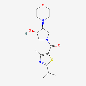 (3S*,4S*)-1-[(2-isopropyl-4-methyl-1,3-thiazol-5-yl)carbonyl]-4-(4-morpholinyl)-3-pyrrolidinol