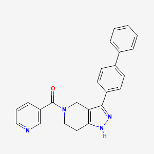 [3-(4-Phenylphenyl)-1,4,6,7-tetrahydropyrazolo[4,3-c]pyridin-5-yl]-pyridin-3-ylmethanone