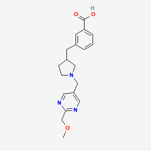 3-[(1-{[2-(methoxymethyl)pyrimidin-5-yl]methyl}pyrrolidin-3-yl)methyl]benzoic acid