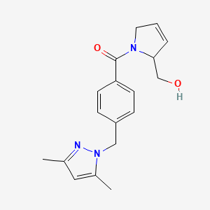 (1-{4-[(3,5-dimethyl-1H-pyrazol-1-yl)methyl]benzoyl}-2,5-dihydro-1H-pyrrol-2-yl)methanol