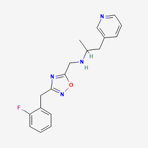 N-{[3-(2-fluorobenzyl)-1,2,4-oxadiazol-5-yl]methyl}-1-(3-pyridinyl)-2-propanamine