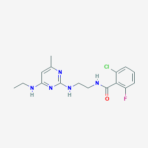 2-chloro-N-(2-{[4-(ethylamino)-6-methyl-2-pyrimidinyl]amino}ethyl)-6-fluorobenzamide