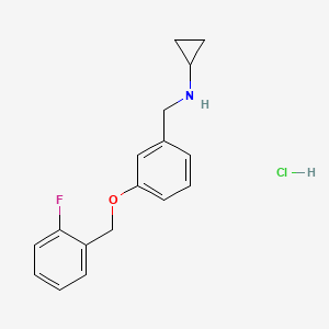 N-[[3-[(2-fluorophenyl)methoxy]phenyl]methyl]cyclopropanamine;hydrochloride