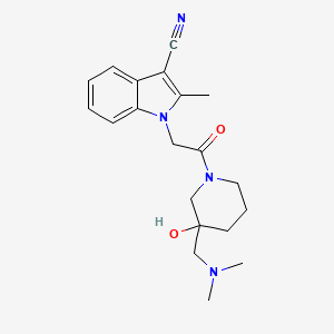 1-(2-{3-[(dimethylamino)methyl]-3-hydroxy-1-piperidinyl}-2-oxoethyl)-2-methyl-1H-indole-3-carbonitrile