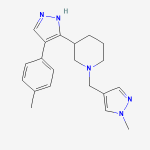 molecular formula C20H25N5 B5405640 3-[4-(4-methylphenyl)-1H-pyrazol-5-yl]-1-[(1-methylpyrazol-4-yl)methyl]piperidine 