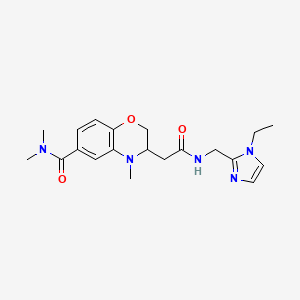 3-(2-{[(1-ethyl-1H-imidazol-2-yl)methyl]amino}-2-oxoethyl)-N,N,4-trimethyl-3,4-dihydro-2H-1,4-benzoxazine-6-carboxamide