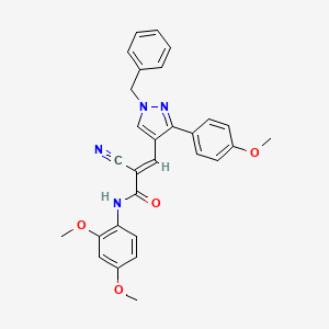 3-[1-benzyl-3-(4-methoxyphenyl)-1H-pyrazol-4-yl]-2-cyano-N-(2,4-dimethoxyphenyl)acrylamide