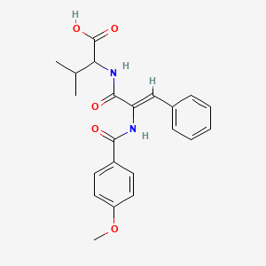 2-[(2Z)-2-[(4-Methoxyphenyl)formamido]-3-phenylprop-2-enamido]-3-methylbutanoic acid