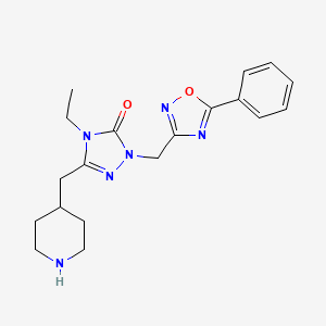 4-ethyl-2-[(5-phenyl-1,2,4-oxadiazol-3-yl)methyl]-5-(4-piperidinylmethyl)-2,4-dihydro-3H-1,2,4-triazol-3-one dihydrochloride