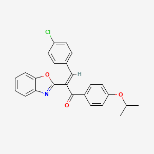 2-(1,3-benzoxazol-2-yl)-3-(4-chlorophenyl)-1-(4-isopropoxyphenyl)-2-propen-1-one